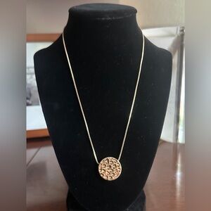 Banana Republic Hammered Disc Pendant Necklace